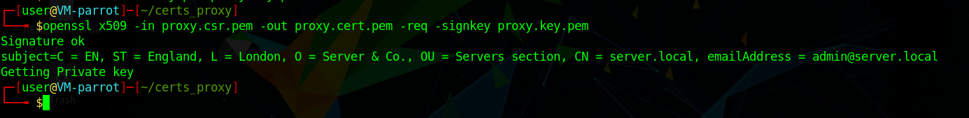 OpenSSL generate proxy’s certificate